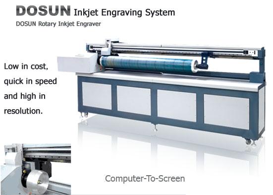 Rotary Inkjet Layar Pengukir System, Internet Kecepatan Inkjet Printhead Rotary Printing Textile Engravers 0